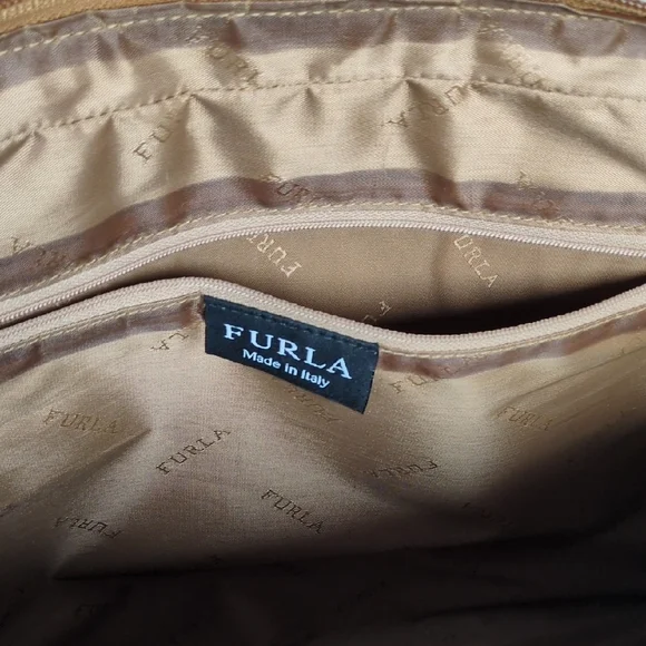 Furla Tan Leather Laptop Bag - Picture 9 of 11